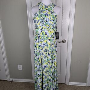 Nwt whbm halter maxi wedding guest dress spring NEW with tags! Size 12 $225